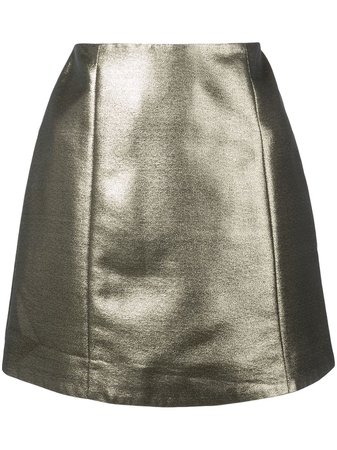 Alexa Chung Metallic Mini Skirt - Farfetch