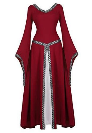 Renaissance Dresses for Women Medieval Costume Irish Long Over Dress