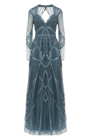 Женское голубое платье-макси ZUHAIR MURAD — купить за 629500 руб. в интернет-магазине ЦУМ, арт. DRS19033/EMDA002