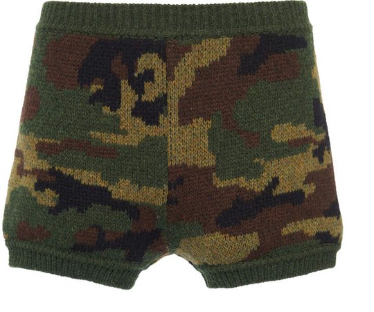 Camouflage Jacquard Mini Shorts