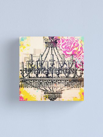"Chandelier & Roses" Canvas Print by gizzycat | Redbubble