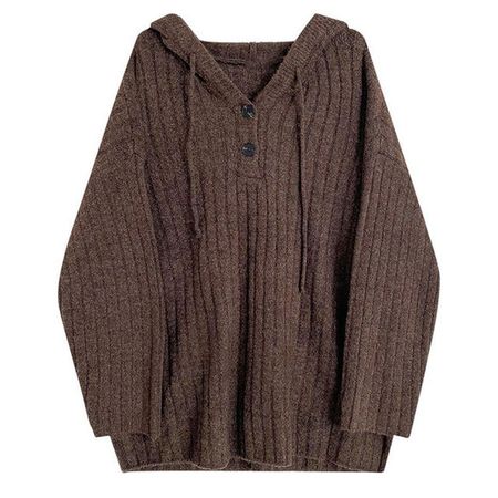 Mocha Knit Button Up Hoodie | AESTHETIC CLOTHING – Boogzel Clothing