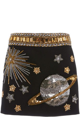 Andrew Gn Embroidered Wool Skirt
