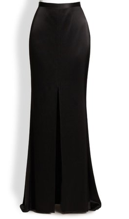 long black satin skirt split