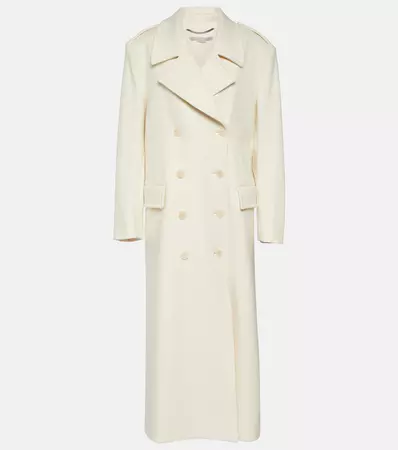 Double Breasted Wool Coat in White - Stella Mc Cartney | Mytheresa