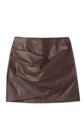 Brown PU wrap skirt - Women's Just in | Stradivarius United States