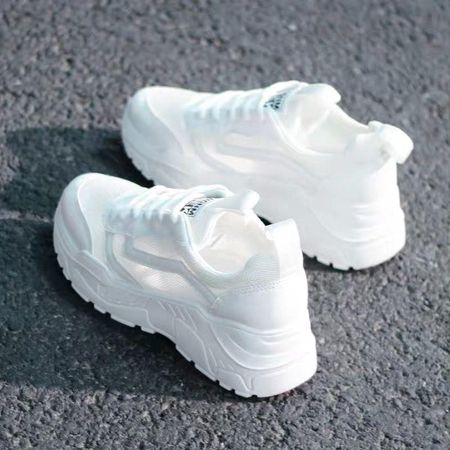 Compre Sapatos femininos sapatos brancos de verão sapatos net sapatos moda respirável malha esportes sapatos | Joom