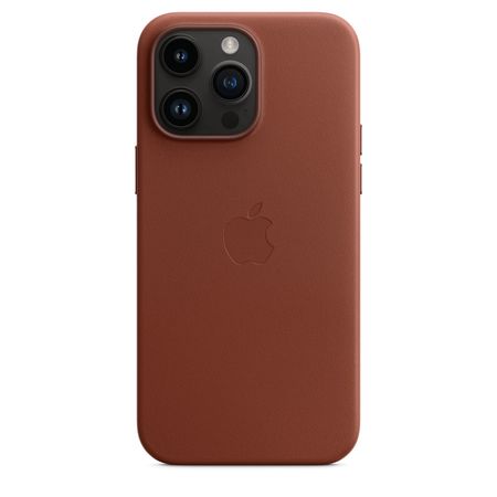 Capa de couro com MagSafe para iPhone 14 Pro Max – Vermelho-terra