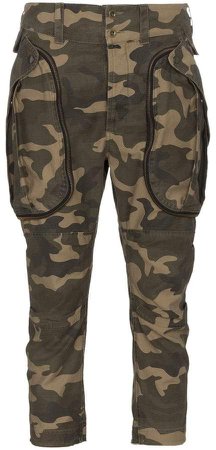 Low Rise Camo Print Trousers