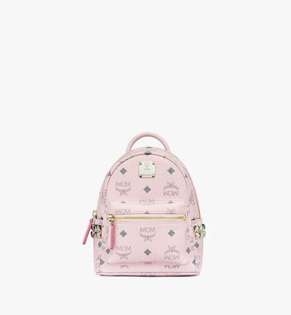 20 cm / 8 in Stark Bebo Boo Backpack in Visetos Powder Pink | MCM® US