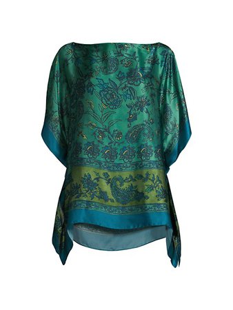 Seventy Silk Floral Poncho | SaksFifthAvenue