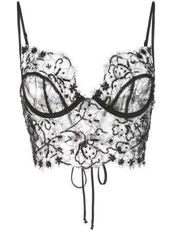 Kiki De Montparnasse Beaded Lace-Detail Bra | Farfetch.com