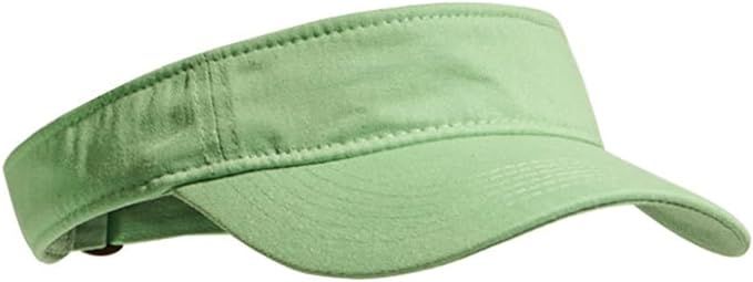 Sun Visors Hats for Women Men Pub Golf Visor Summer Running Cotton Cap with Adjustable Strap Green at Amazon Men’s Clothing store