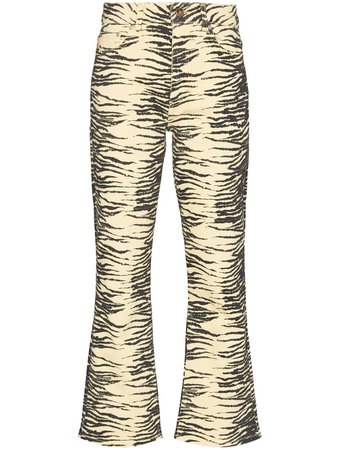 GANNI tiger-print Cropped Trousers - Farfetch