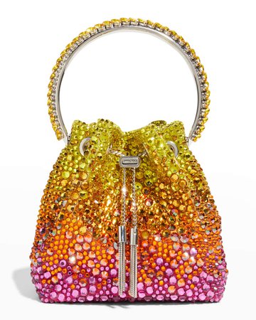 Jimmy Choo Bon Bon Multicolored Crystal Top-Handle Bag | Neiman Marcus