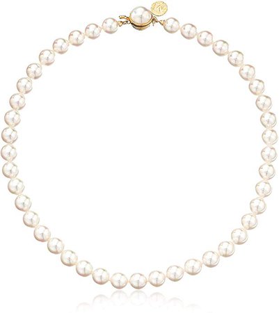 Amazon.com: Majorica 1 Row White 8mm Faux-Pearl Necklace, 16": Pearl Strands: Jewelry