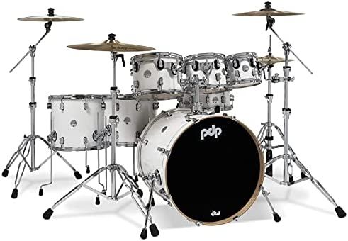 Amazon.com: PDP By DW 7-Piece Concept Maple Shell Pack with Chrome Hardware Pearlescent White : Musical Instruments