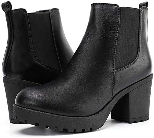 Amazon.com | Moda Chics Platform Boots Womens Ladies Casual Slip On Ankle Boots Shoes Snake 9 B(M) US | Ankle & Bootie