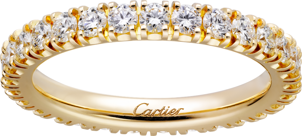 CRB4087000 - Étincelle de Cartier wedding band - Yellow gold, diamonds - Cartier