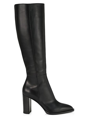 Gianvito Rossi Tall Point-Toe Leather Boots | SaksFifthAvenue