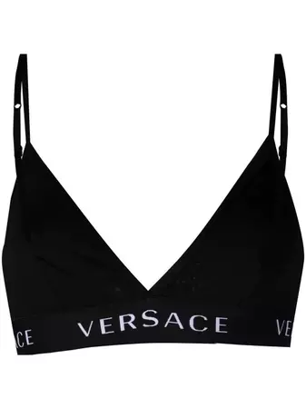 Versace logo-band Soft Triangle Bra - Farfetch