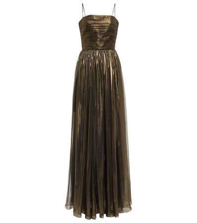 RASARIO Ruched lamé gown