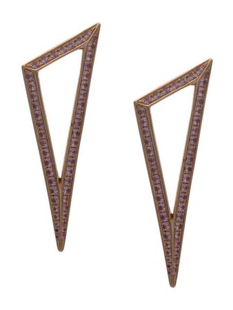 Gold & pink Ralph Masri 18kt rose gold sapphire triangle earrings - Farfetch