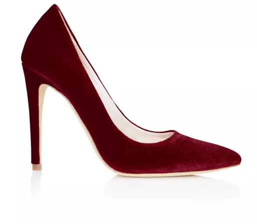 Buy Rebecca Velvet Burgundy Fashion Shoe - Emmy London