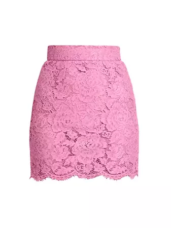 Shop Dolce&Gabbana Floral Lace Miniskirt | Saks Fifth Avenue
