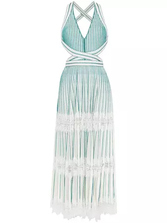 Elie Saab lace-detail Halterneck Maxi Dress - Farfetch