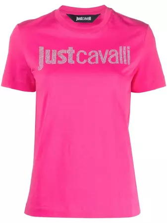 Just Cavalli rhinestone-logo Cotton T-shirt - Farfetch