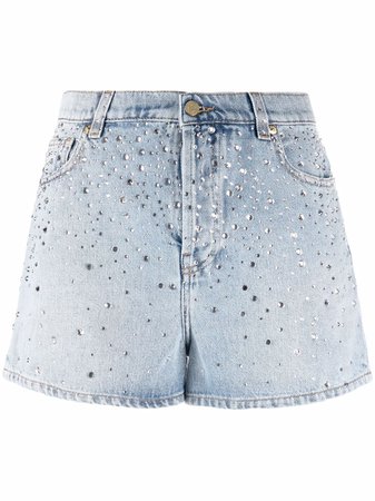 Alexandre Vauthier crystal-embellished denim shorts - FARFETCH