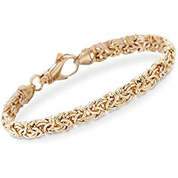 Amazon.com: Ross-Simons 18kt Gold Over Sterling Silver Small Byzantine Bracelet: Jewelry