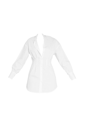 white button down dress