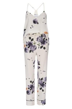 Tank and Pant Set in 'Garden Floral Print' Silk