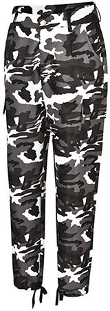 Amazon.com: Women Camo Trouser Jogger Pants Plus Size Casual Cargo Hip Hop Rock Trousers: Clothing