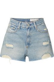 FRAME | Le Cutoff frayed denim shorts | NET-A-PORTER.COM