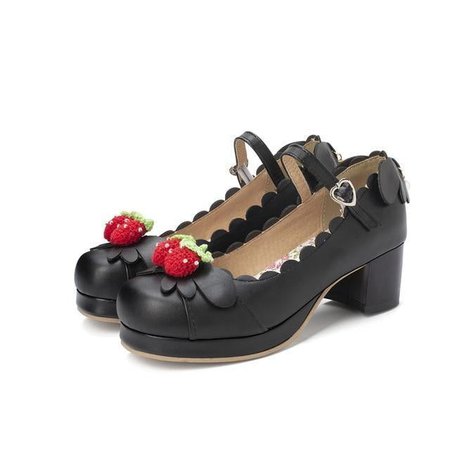 Kawaii Princess Lolita Strawberry Mary Jane Shoes