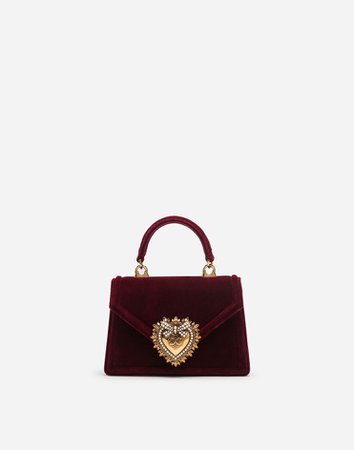 Women's Clutches, Mini and Micro Bags | Dolce&Gabbana - SMALL VELVET DEVOTION BAG
