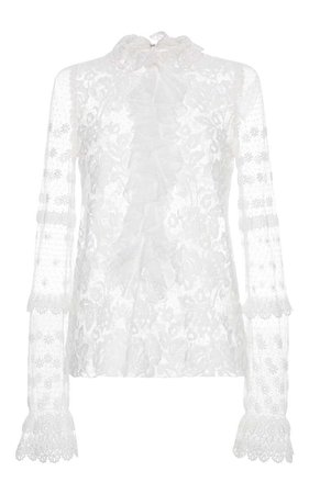 Giamba Long Sleeve Floral Embroidered Blouse