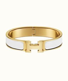 Hermes Jewelry | Hermès Clic Bangle, ( Blanc Ghw), (Size 7x0.47x7), New | Tradesy