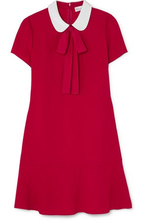 REDValentino | Pussy-bow crepe de chine mini dress | NET-A-PORTER.COM
