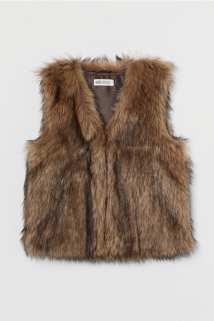 Faux Fur Vest - Dark beige - Kids | H&M US