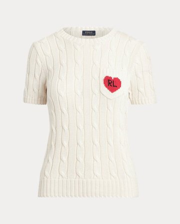 RL Heart Short-Sleeve Sweater