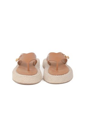 Moda Exclusive: Raffia And Leather Sandals By Marargent | Moda Operandi