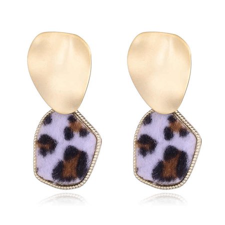 Shineland 2020 Purple Leopard Drop Earrings For Women geometric shaple Flocking Pendant Dangle Earrings Party Jewelry $1.70