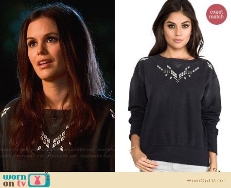 WornOnTV: Zoe’s black studded sweatshirt on Hart of Dixie | Rachel Bilson | Clothes and Wardrobe from TV
