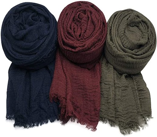 AxeSickle Women Scarf Shawl for All Season 3PCS Scarve Wrap Head Scarve B. at Amazon Women’s Clothing store