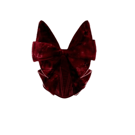 Dark Red Velvet Big Bow Corset Top (Dei5 Edit)