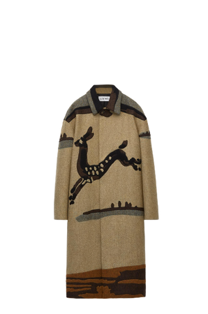 Loewe - Deer intarsia coat in wool